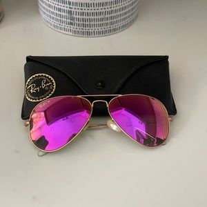 Ray Ban Pink Aviator Sunglasses